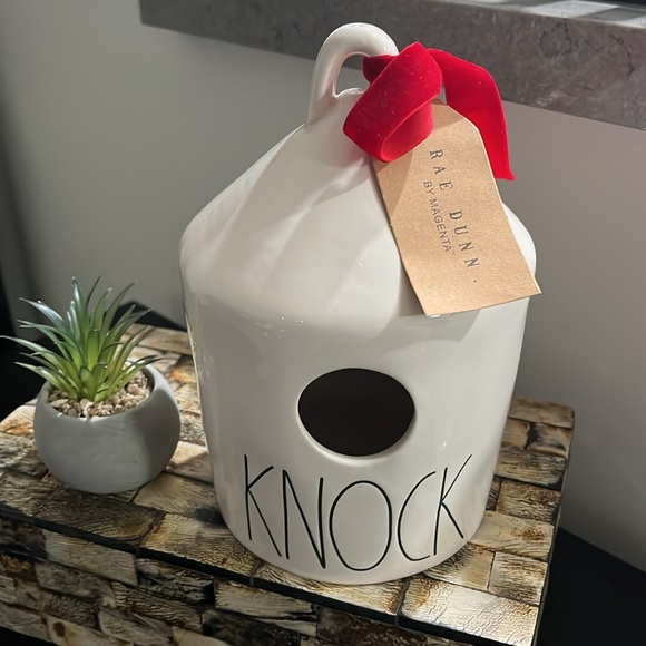 NWT RAE DUNN Ceramic KNOCK Birdhouse - double-sided - Picture 7 of 8